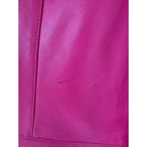 i.e. Pink Buttery Leather Jacket With Zipper Pockets & Notched Lapel Large to XL - Picture 6 of 12